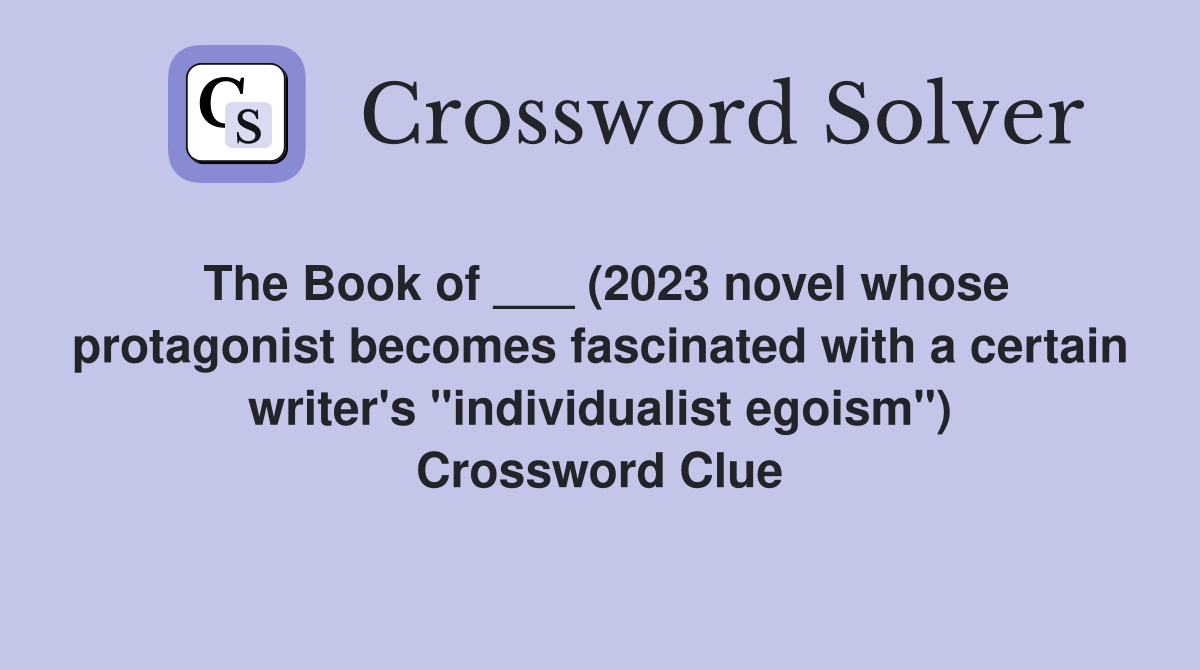 The Book of ___ (2023 novel whose protagonist fascinated with a